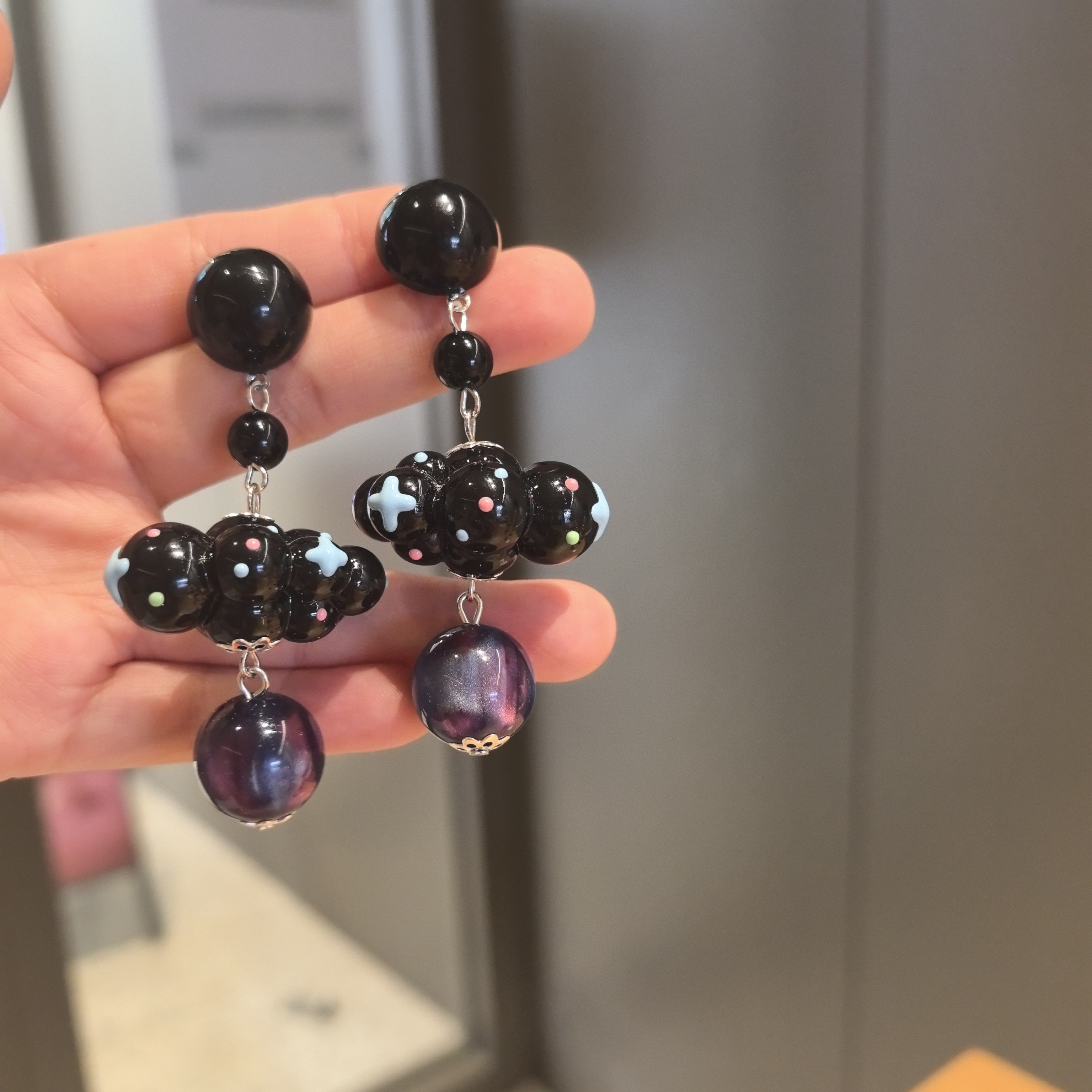 马年新品新款黑色串珠云朵耳环设计珍珠轻奢耳饰耳钉气质耳夹,饰品/流行首饰/时尚饰品新,耳环,淘宝优惠券,粉丝福利购,淘宝优惠卷