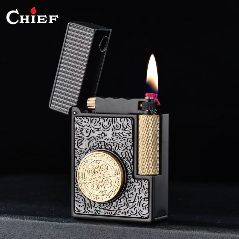 CHIEF首领煤油打火机 创意黑金康斯坦丁抬臂油机送男友情人节礼物