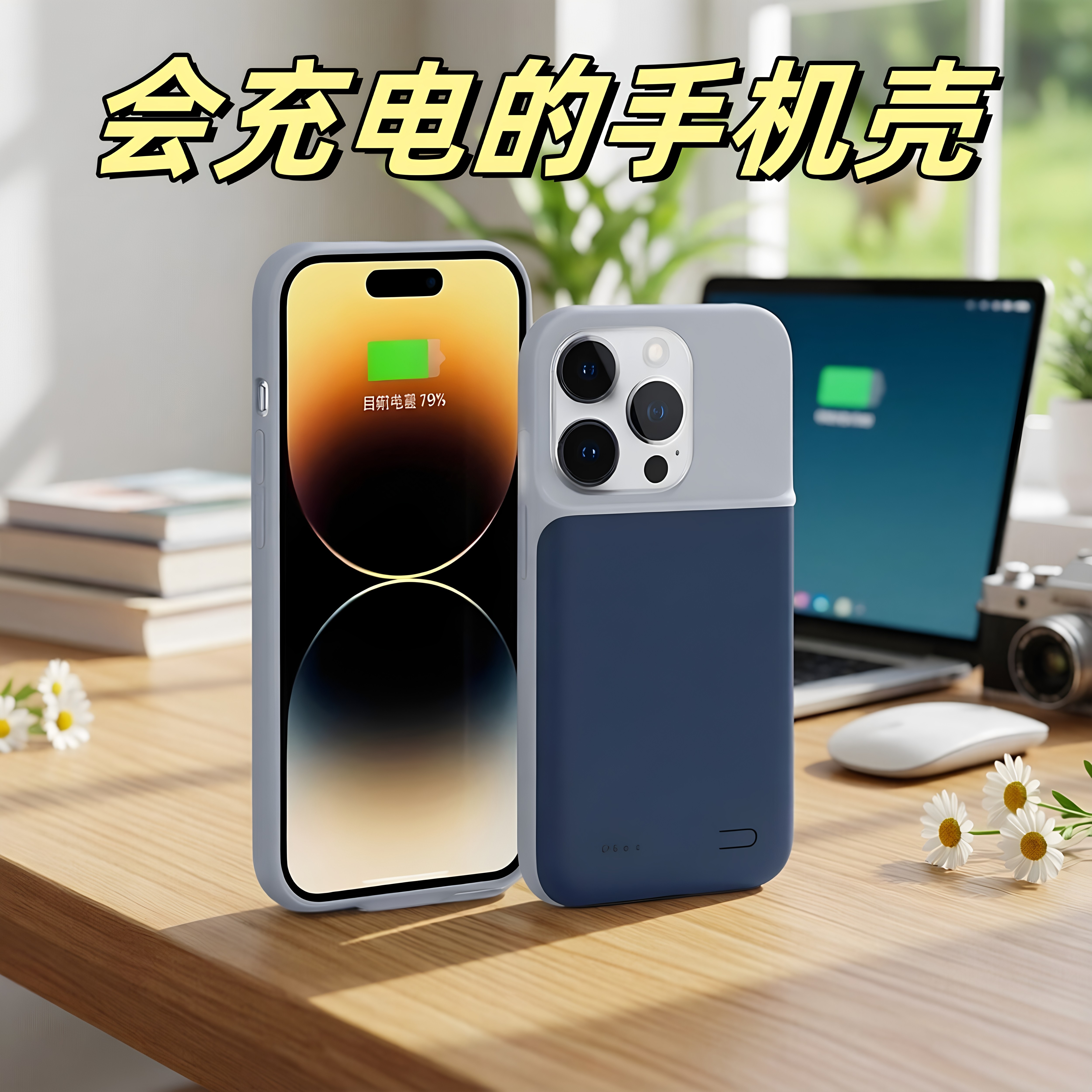 适用苹果12背夹式电池13无线充电宝11电池14电源器15背夹16充电器