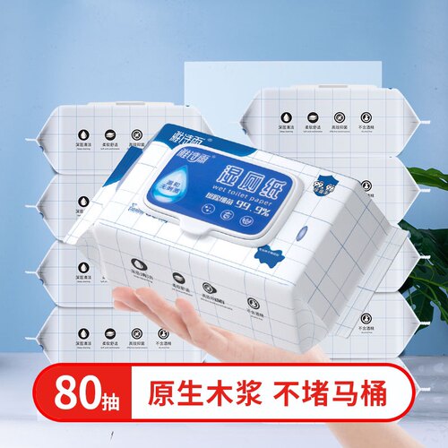 雅诗雨湿巾80抽湿厕纸可冲马桶