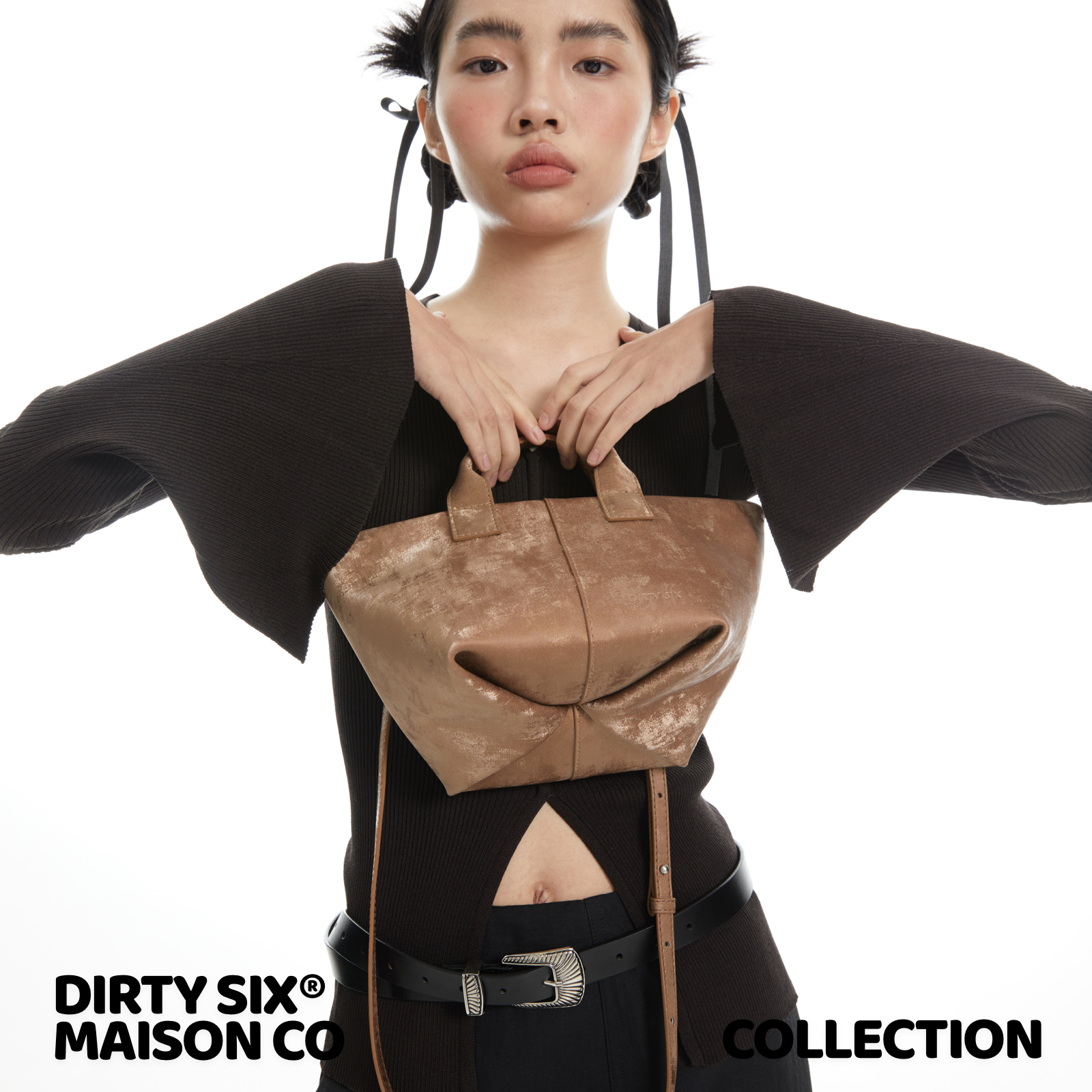 DirtySix原创浮光鎏金牛皮馄饨包