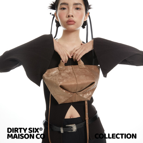 DirtySix原创浮光鎏金牛皮馄饨包