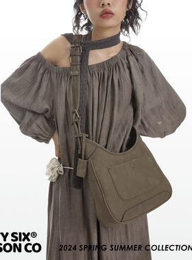 DirtySix /原创 岩砂拿铁 晕染磨砂托特 单肩斜挎包