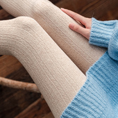 袜内穿燕麦灰色九分踩脚外穿薄款 棉麻花连裤 春秋季 日系网红打底裤