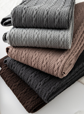 春秋薄款连裤袜女日系8字麻花无压力显瘦打底袜竖条纹灰色打底裤