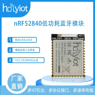 nRF52840蓝牙模块组网BLE低功耗语音多协议FCC CE认证屏蔽罩ANT