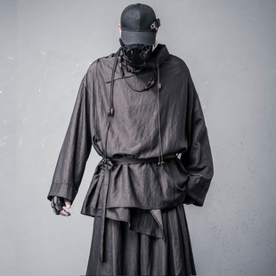 暗黑日系山本风解构开衫道袍风衣设计小众高级感宽松剑道外套男装