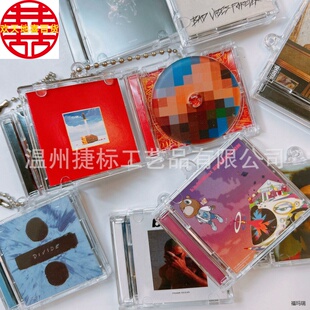 cd欧美跨境亚克力钥匙扣nfc明星爱豆卡通周边应援物料唱片小挂件