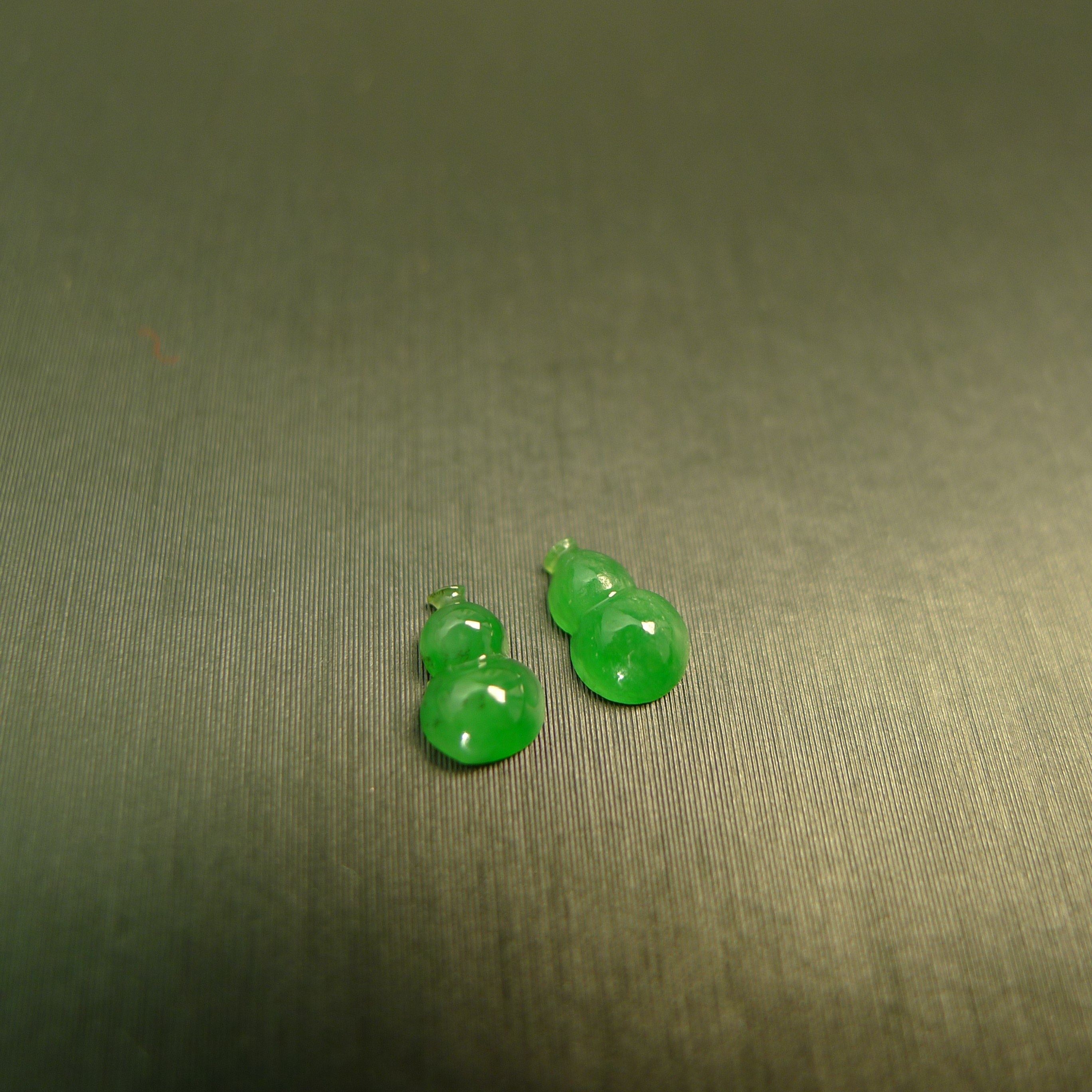 #I454一对老坑冰种满绿缅甸天然A货翡翠葫芦 镶嵌耳钉戒指裸石,珠宝/钻石/翡翠,翡翠裸石/蛋面,淘宝优惠券,粉丝福利购,淘宝优惠卷