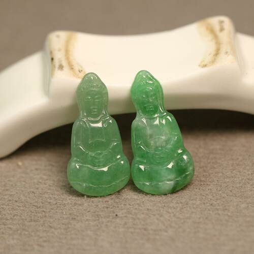C159一对价A货冰种飘阳绿玉石