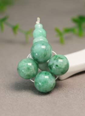天然A货翡翠珠子三通佛头