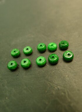 #I732 10颗辣绿天然A货翡翠算盘珠子小隔珠
