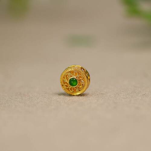天然A货翡翠小蛋面圆形小香盒