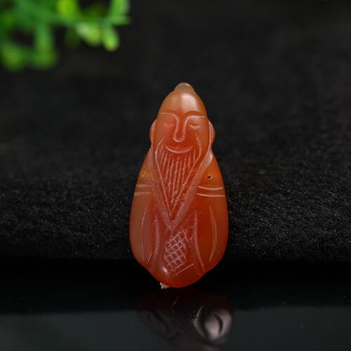 红色天然老玛瑙仙翁帽花