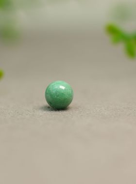 #K139满绿缅甸天然A货翡翠珠子 8MM圆珠吊坠顶珠