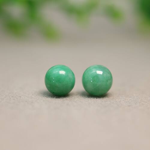 满绿缅甸天然A货翡翠素面珠子