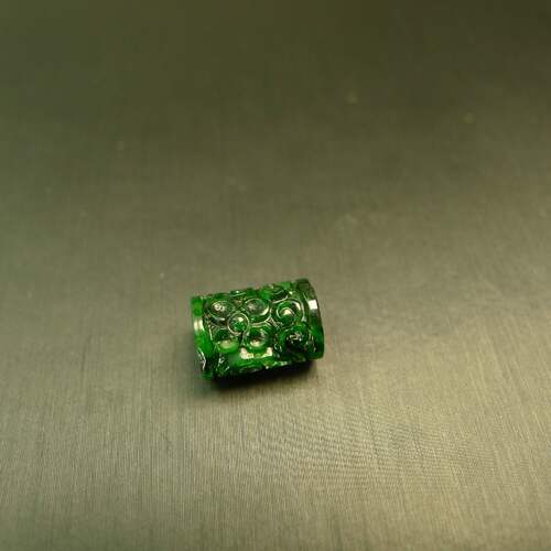 辣绿缅甸天然A货翡翠雕花桶珠