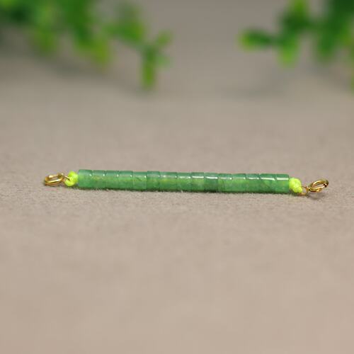 天然A货翡翠桶珠延长链吊坠
