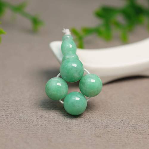 缅甸天然A货翡翠珠子三通佛头