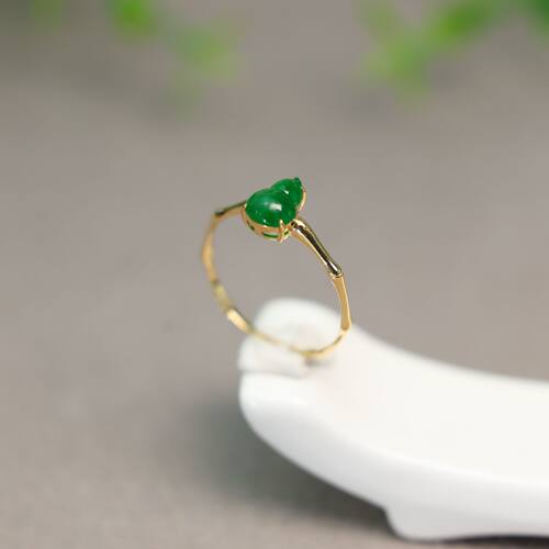 天然翡翠葫芦戒指时尚福禄女戒