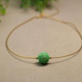 特价 S925银项圈镶嵌阳绿天然A货翡翠团寿雕花珠子锁骨链吊 H227