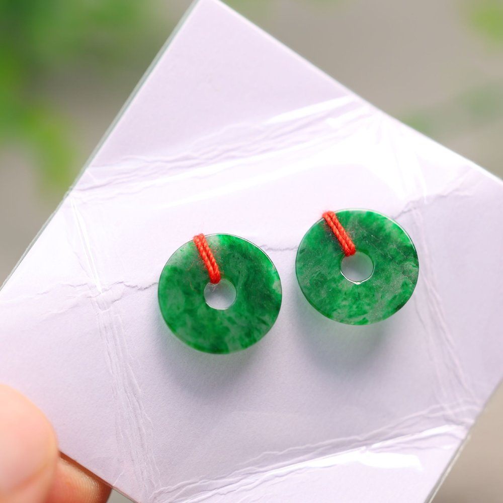 冰种天然A货翡翠平面平安扣小环