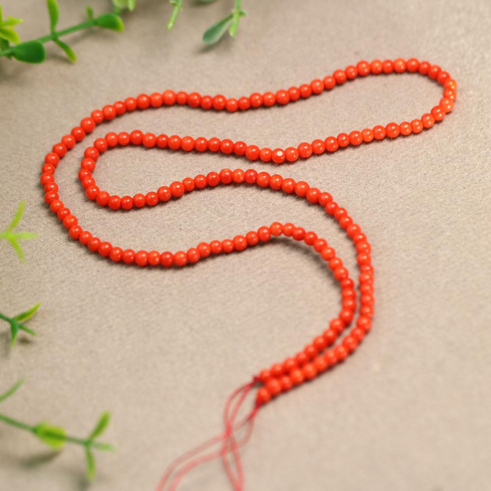 特价#D285 一串天然深海红有机红宝小米珠子项链吊坠挂绳
