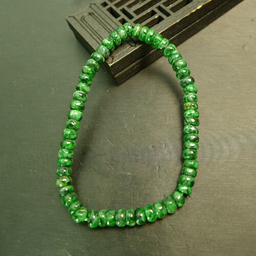 满绿天然A货翡翠算盘珠子手串