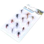 入门飞钓饵套装 沉浮水干湿式 出口飞蝇毛钩鱼饵溪流北门冲正麦凯诗