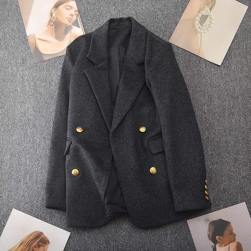 胖mm大码女装西装外套中长款