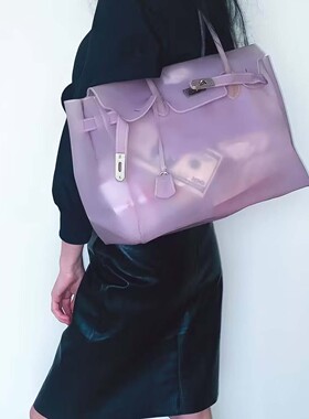 kiikii同款果冻包2026夏季新款通勤托特包时尚透明大容量腋下包女