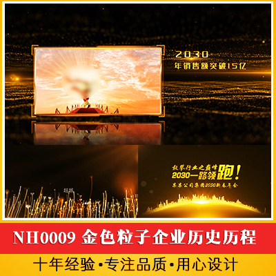 金色粒子企业历史历程回顾年会开场视频火炬奔跑颁奖晚会片头总结