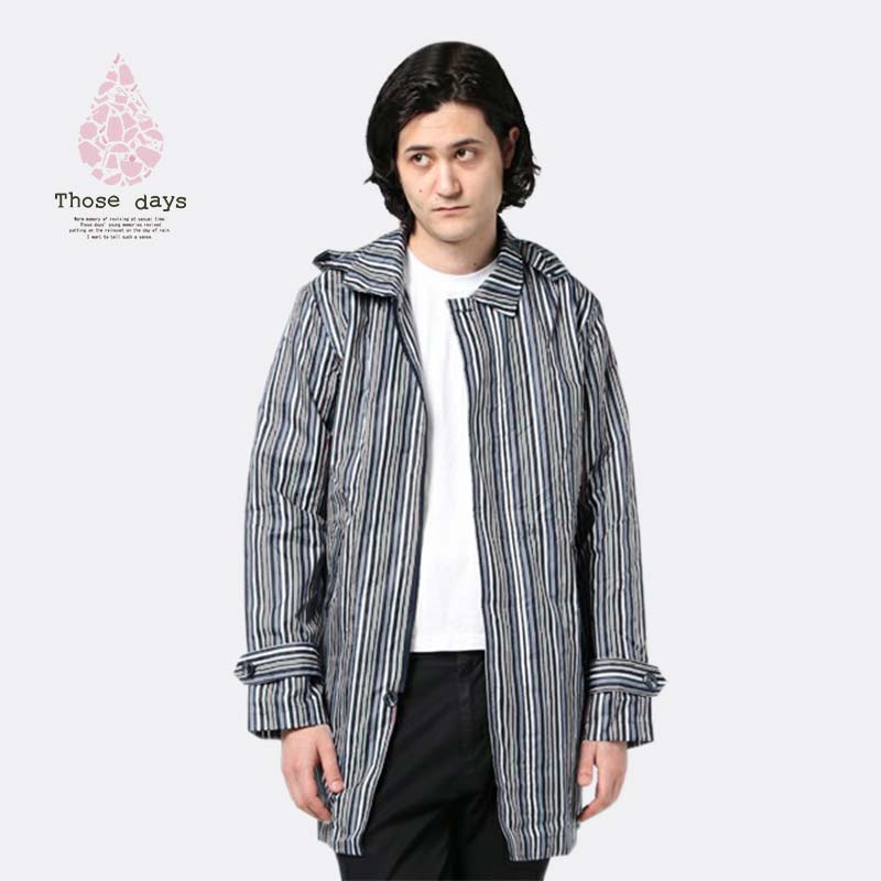 男式高级布料条纹舒适出行风雨衣