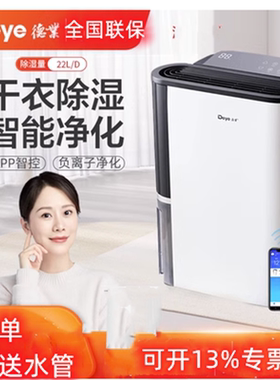 德业Deye空气除湿机25升静音智能DYD-T22A3家用抽湿干燥大型神器