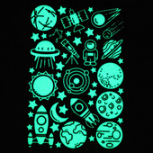 韩国环保儿童房卧室天花板星空墙贴星星月亮夜光贴纸浪漫宇宙荧光