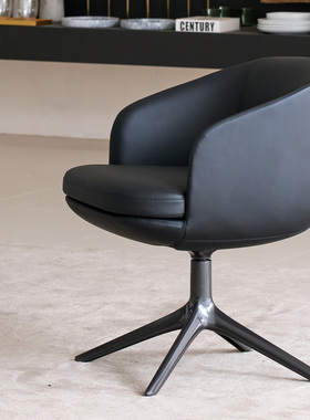 如恩 Raphael拉斐尔转椅意式极简风格餐椅现代茶台椅黑色可旋转椅