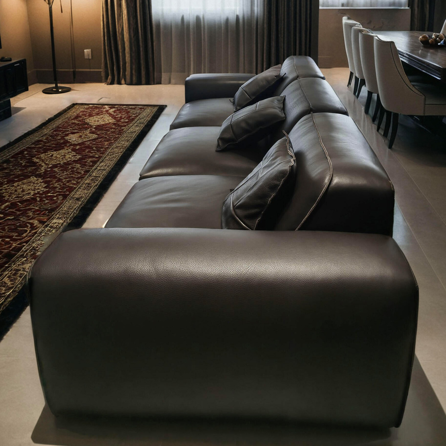 大黑牛全真皮沙发中厚直排四人位