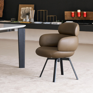 如恩维维安餐椅意式极简风格高靠背餐椅可旋转皮餐椅凳子大餐桌椅