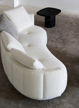 如恩 Torii鸟居沙发意式极简约风格小户型三人位弧形曲线布艺沙发