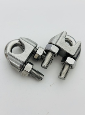 304不锈钢钢丝绳夹头卡头U型卡扎头M2-M20夹毫米直径的钢丝绳