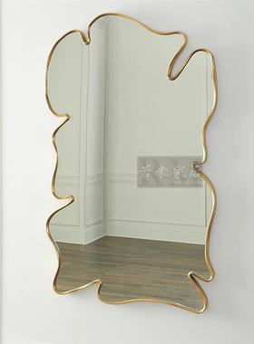 112.5*186.5异形艺术挂镜壁炉镜穿衣镜 试衣镜 高档服装店玄关镜