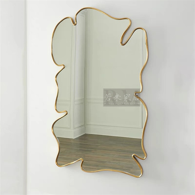 112.5*186.5异形艺术挂镜壁炉镜穿衣镜 试衣镜 高档服装店玄关镜