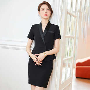 单件/套装女西装新款短袖酒店前台珠宝美容师接待工作服夏季薄款