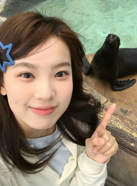 吃定青梅星星发夹网红同款五角星发夹阚清子韩国牛仔配色布艺夹子