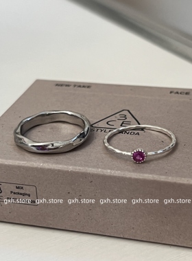 叠戴超好看戒指韩国进口925银饰