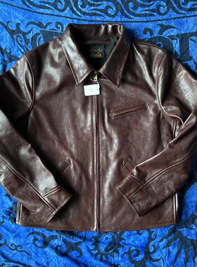 1930皮衣定制款复古皮夹克 真皮翻领硬汉风机车摩托 外套