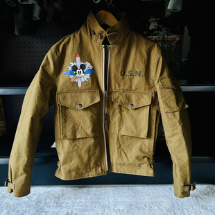 耐磨防风机车摩托棉衣咔叽美式 自由Mike梭织夹克 薄棉军事风外套