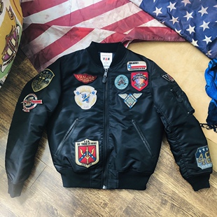 MA1酷黑日单VAN初心MA1徽章飞行服机车厚夹克 宇航棉宽松保暖棉服