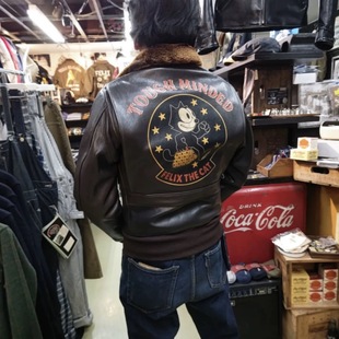 日单G1皮衣Felix真毛领飞行员皮夹克山羊皮复古男女军事风外套