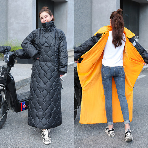 加绒加厚电动车挡风被防水连体